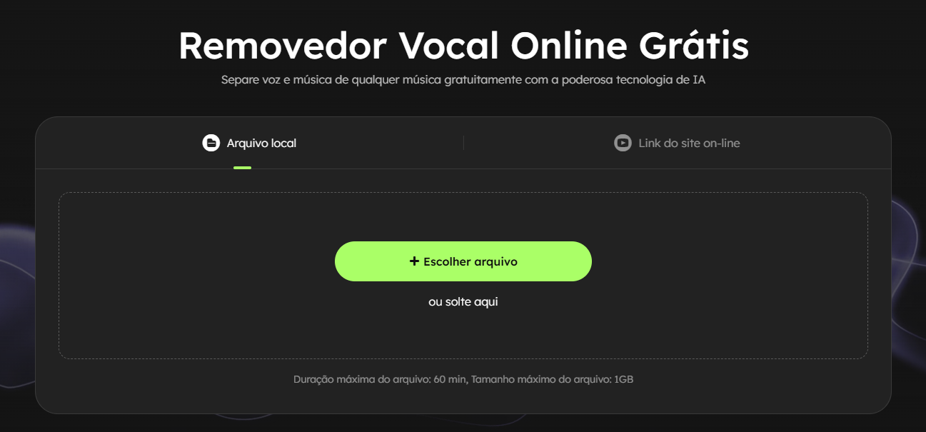 arquivo de entrada para removedor vocal