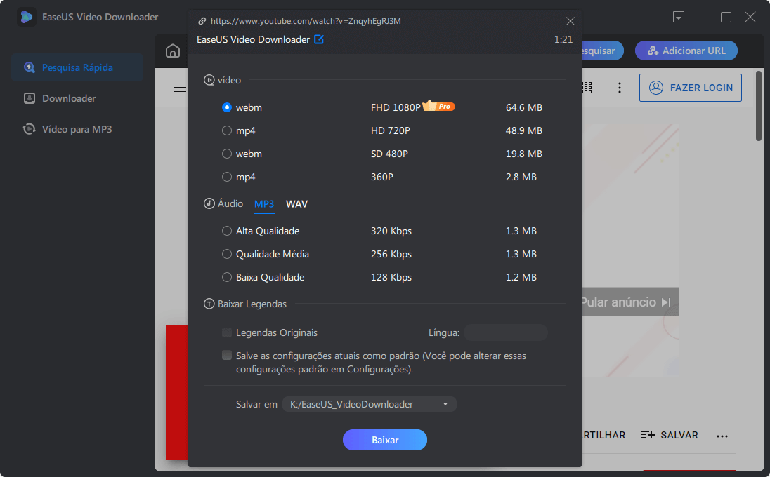 Baixar vídeos para laptop - Etapa 3