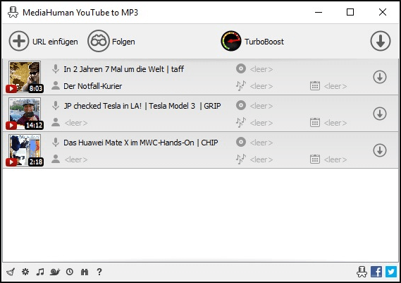 Videos mit MediaHuman YouTube to MP3 Converter konvertieren