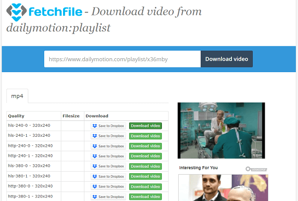 Online-Downloader für Dailymotion