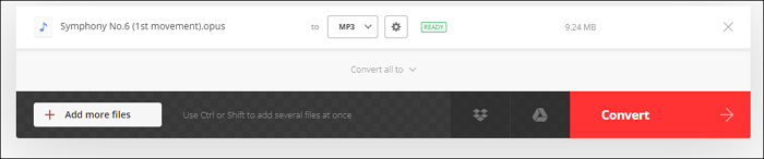 Convertio - opus zu MP3 konvertieren