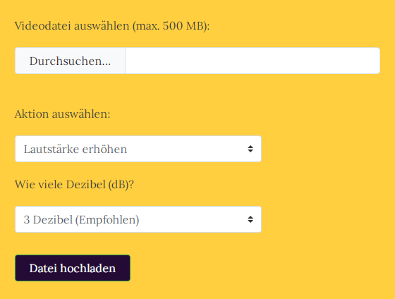 Video-Lautstärke durch VideoLouder anpassen