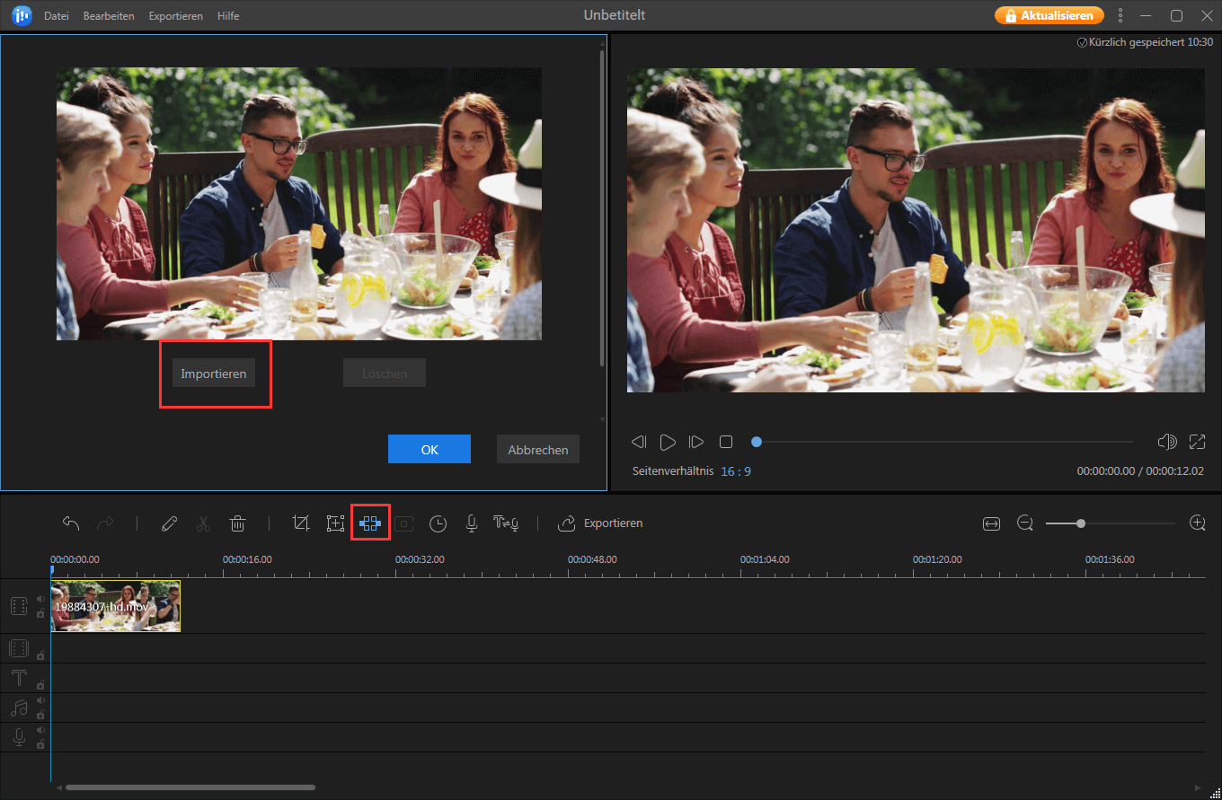 Den Mosaik-Effekt auswählen.