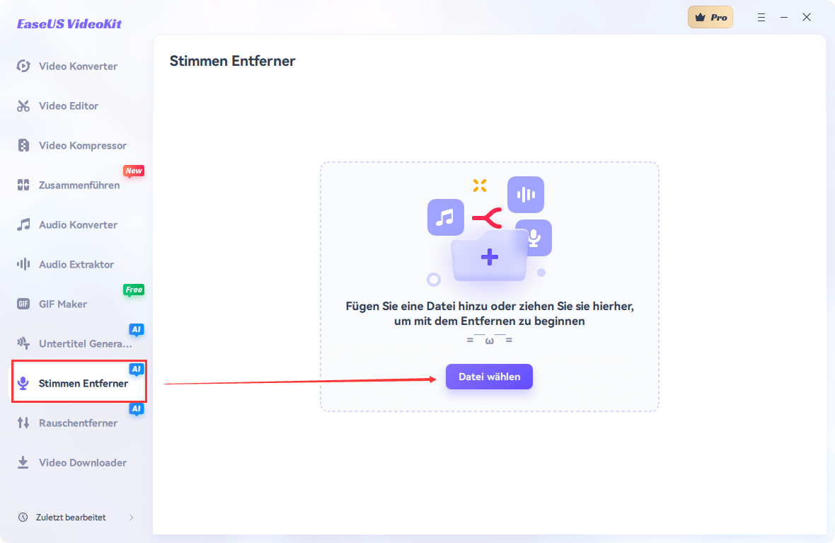 Klick auf Vokalentferner
