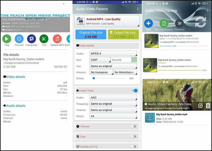 android端末でwebmをmp4に変換する