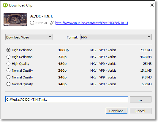 Convert YouTube to MKV