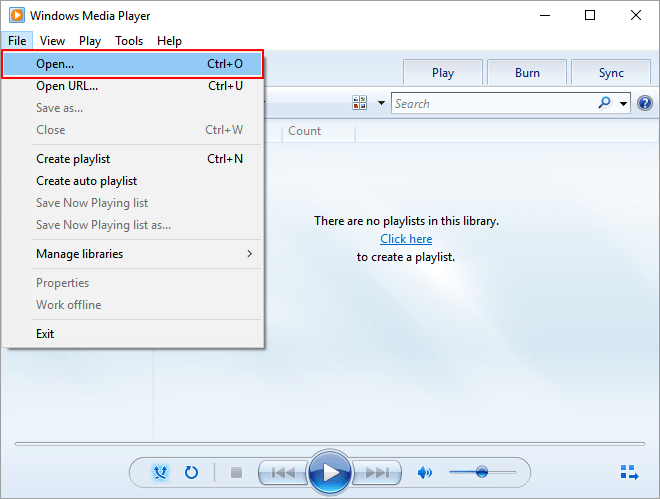 Use Windows Media Player to convert AVI video.