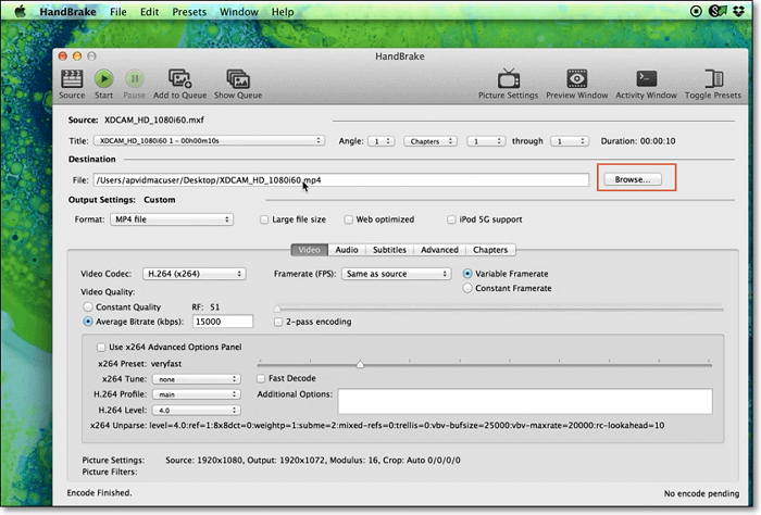 Select the MKV as the output format in HandBrake