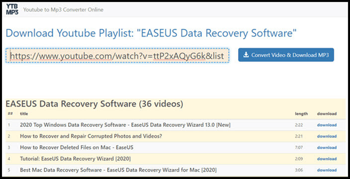 YTBMP3 Downloader Mp3 from YouTube PlayList