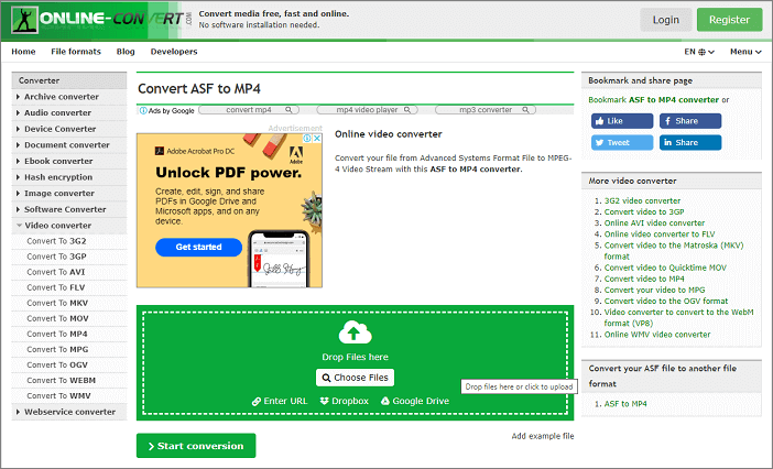 Online-ConvertでMKVをMP4に変換する