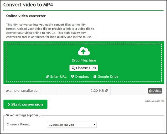 Online-Convertを利用してWMVをMP4に無料に変換