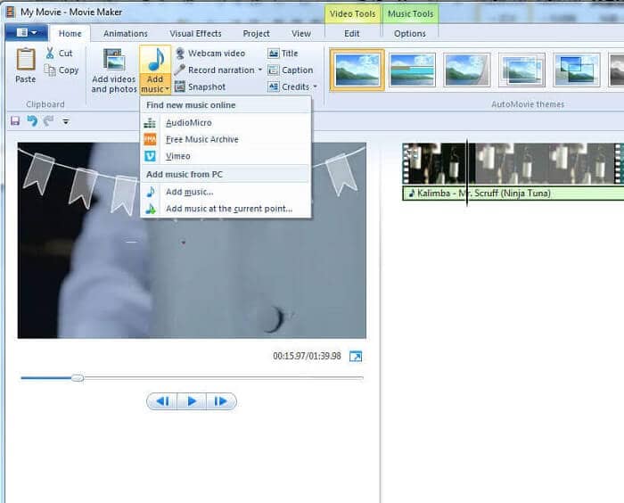 Windows Movie Makerを使うことでMP3ファイルを編集する3