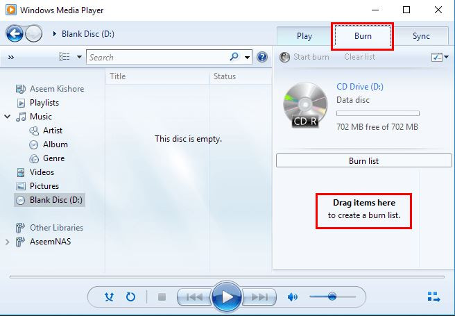 Graver CD audio avec Windows Media Player