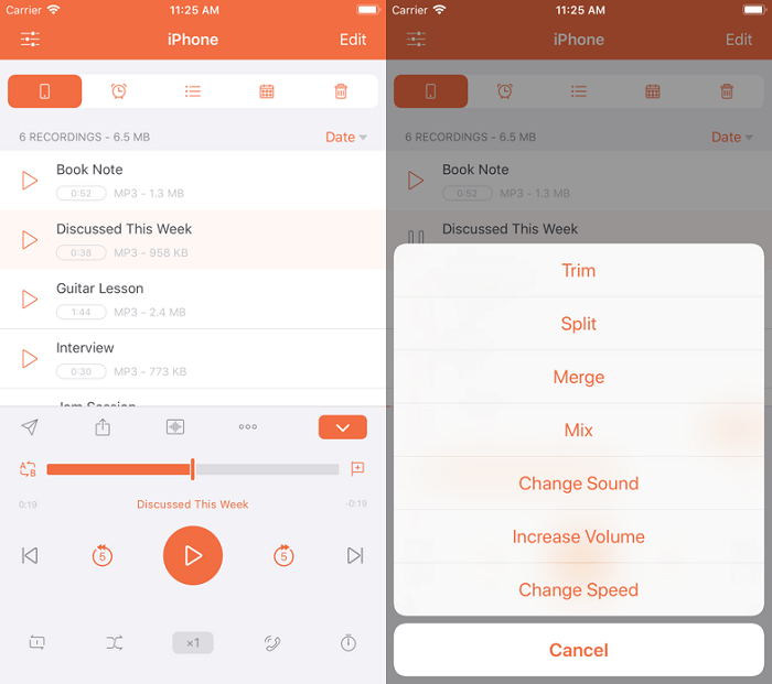 Merge Voice Memos on iPhone
