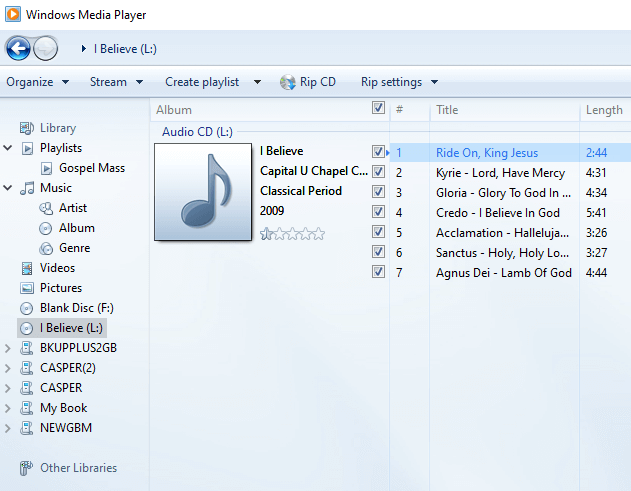 Windows Media Player Convert CDA mp3