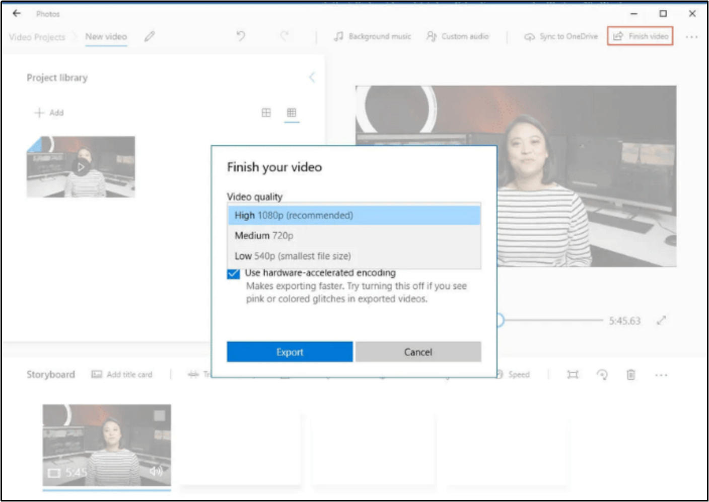 reduce video size with photos