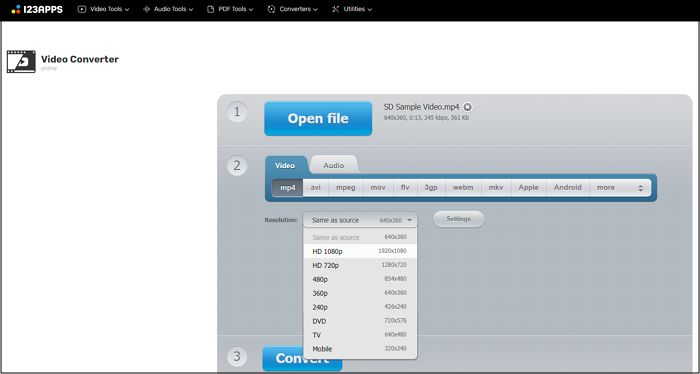 123Apps video converter