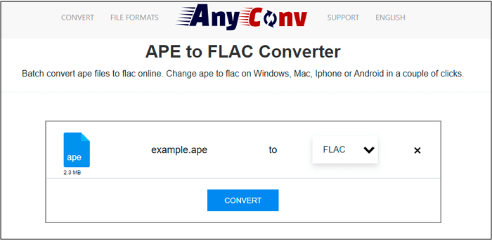 AnyConv Convert APE to FLAC Online
