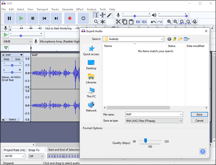 Audacity Convert M4P to M4A Mac