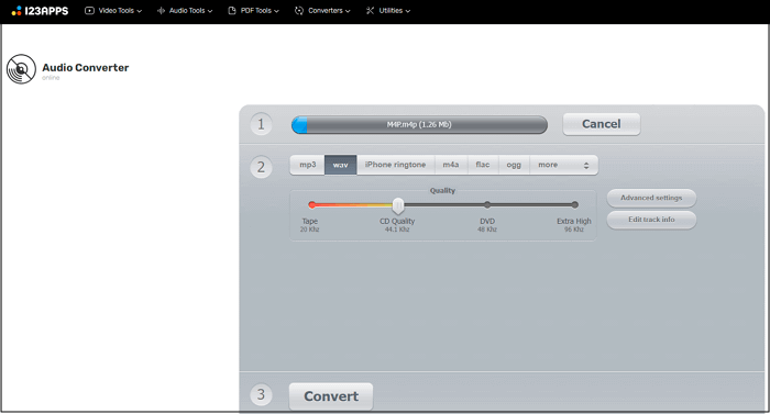 Audio Converter M4P to WAV Online