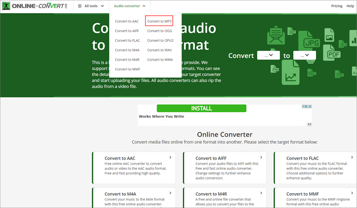 choose convert to mp3
