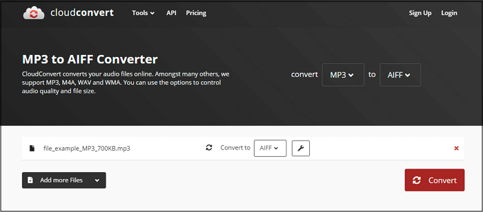 cloudconvert aiff in mp3