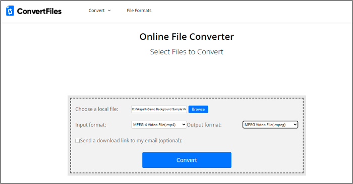 ConvertFiles Convert MP4 to MPEG2