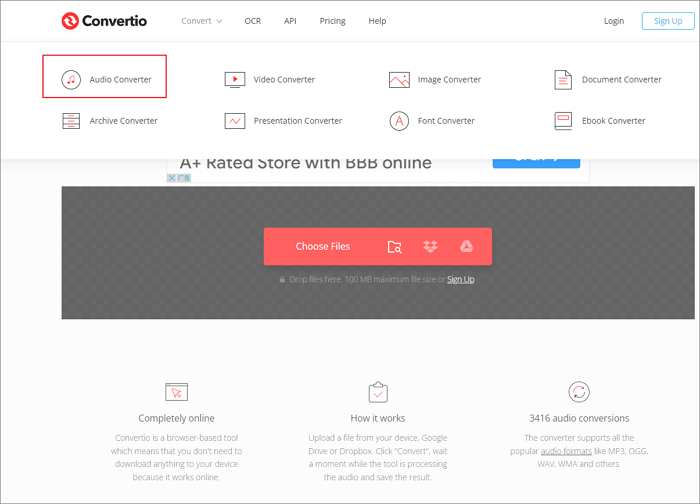 convertio select audio converter