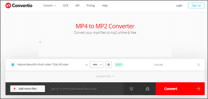 Convertio YouTube to MP2