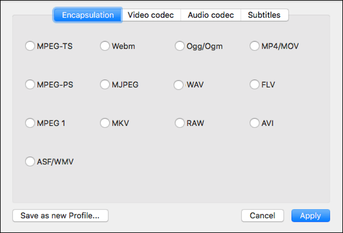 Save the profile as MP4