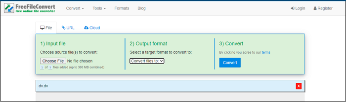 Convertir DV en MP4 en ligne