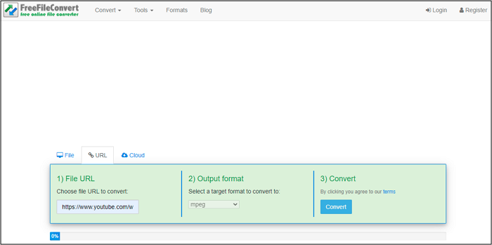 Convert YouTube to MPEG online