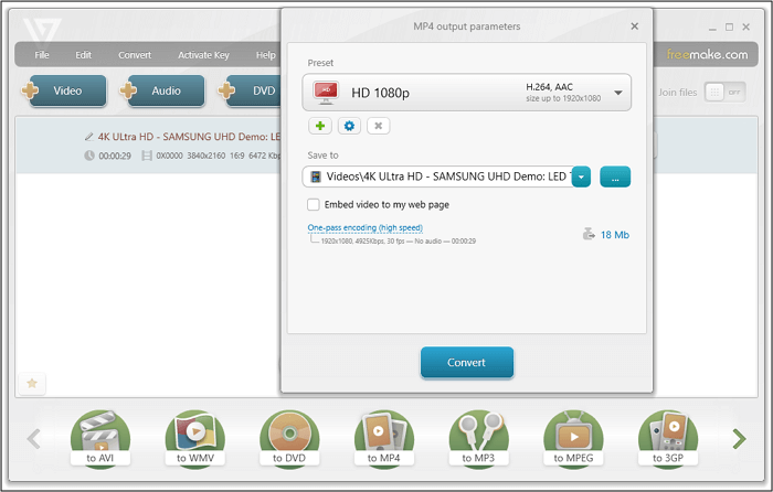 Convertitore video 4K gratuito