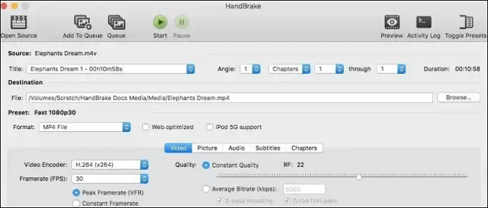 convertir hevc en mp4 avec handbrake