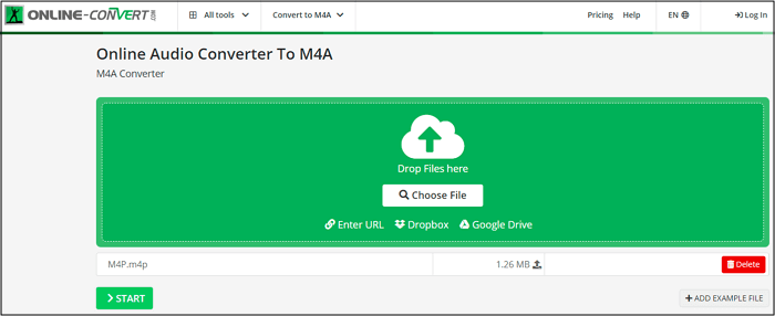 Online-Convert M4P to M4A