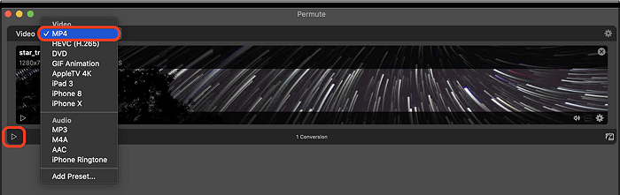 permute convert mkv to mp4