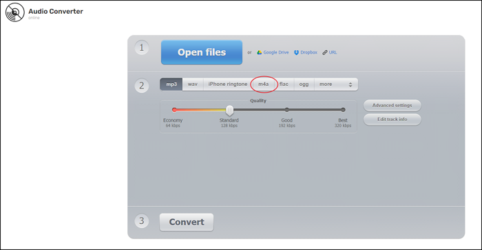 Online MP4 to M4A converter