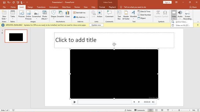 upload a video in powerpoint