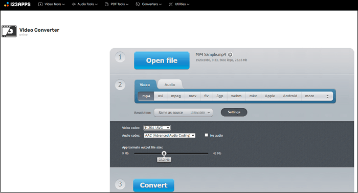 Convert video to H264 online