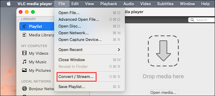 conversione mac in vlc
