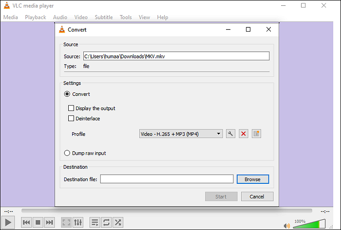 vlc media player mkv to mp4