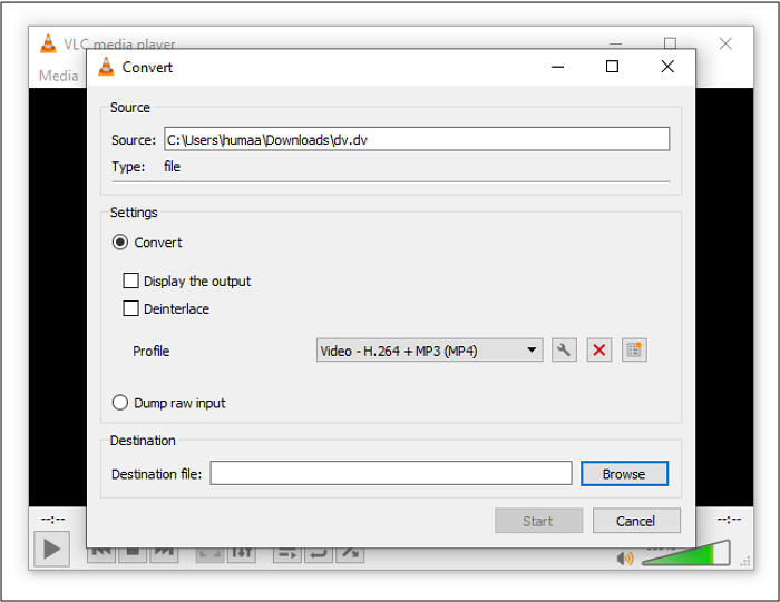 Choisissez MP4 comme format de sortie