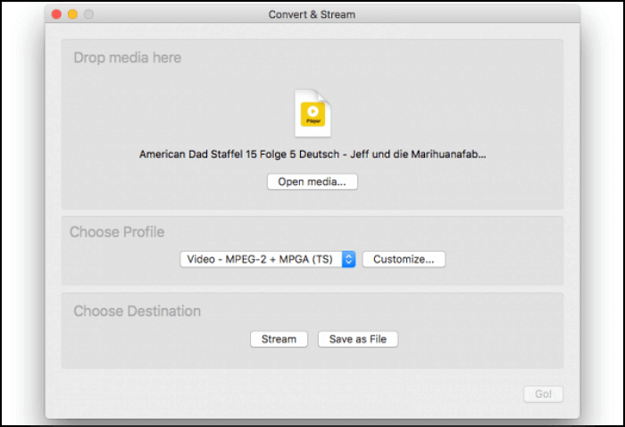 VLC Convert MP4 to MPEG2 Mac