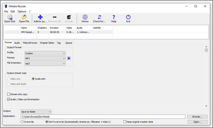 Video to MP3 converter for PC free download - XMedia Recode