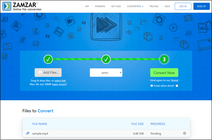 zamzar for youtube to wav conversion