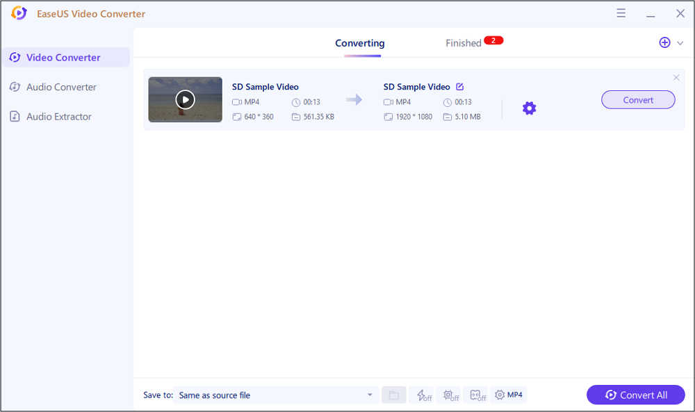 Click on Convert