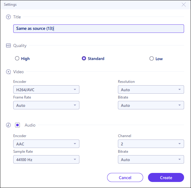 Video output settings