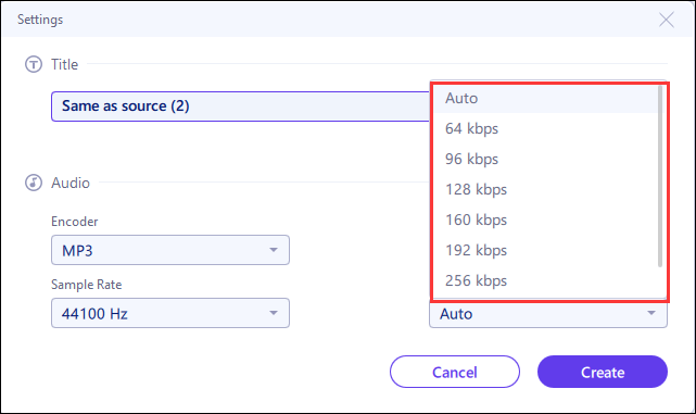 Select the right bitrate