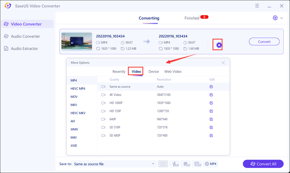 Choose output format