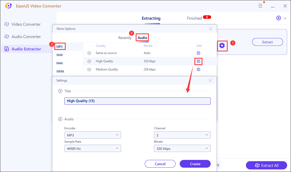 change output setting